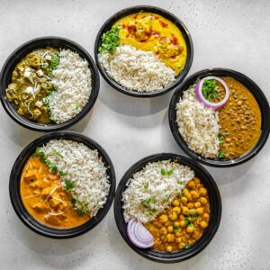 Veg Tiffin plan 5 veg/ curries/dal/rice