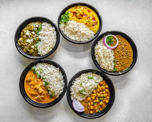 Veg Tiffin plan 5 veg/ curries/dal/rice